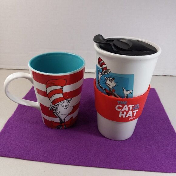 Dr Seuss Travel and Coffee Mug kitsch Teacher Reading School - Picture 2 of 8